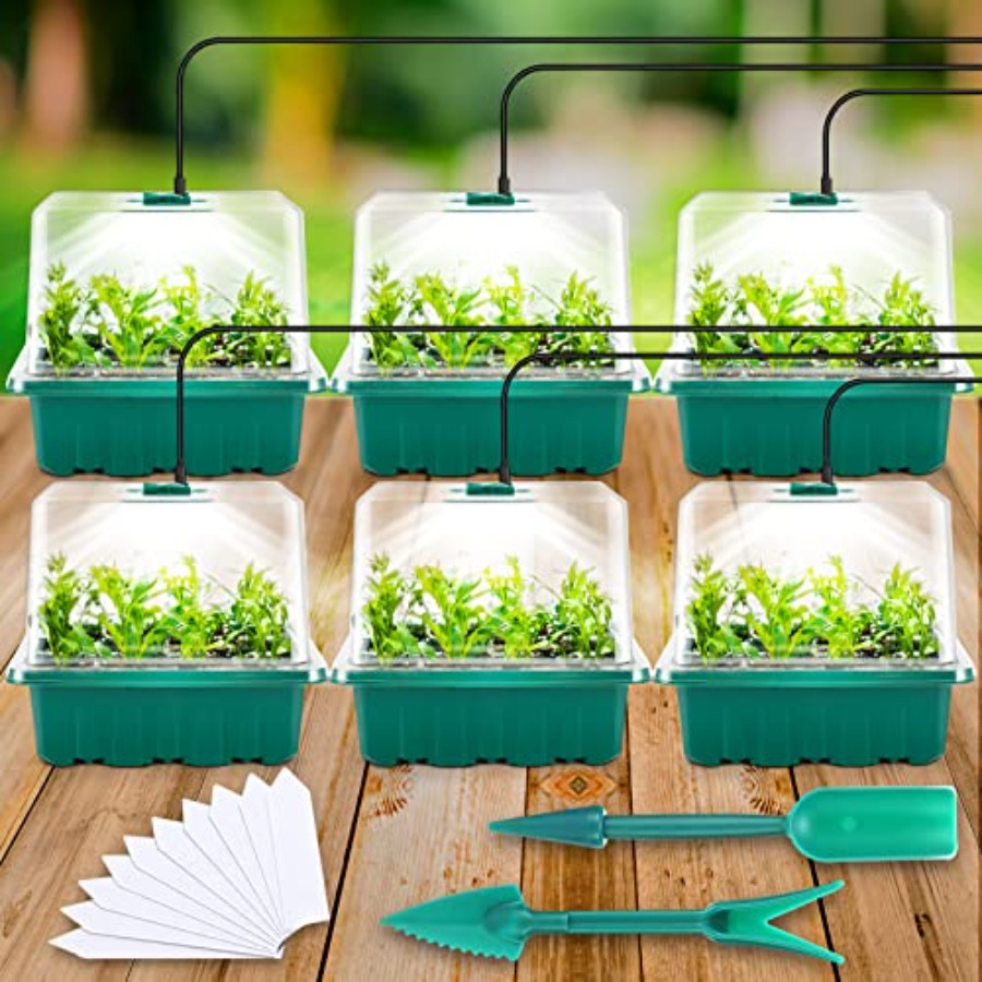 Seed Starter Tray - Işıklı Tohum Başlangıç ​​Tepsisi, 6'lı Işıklı